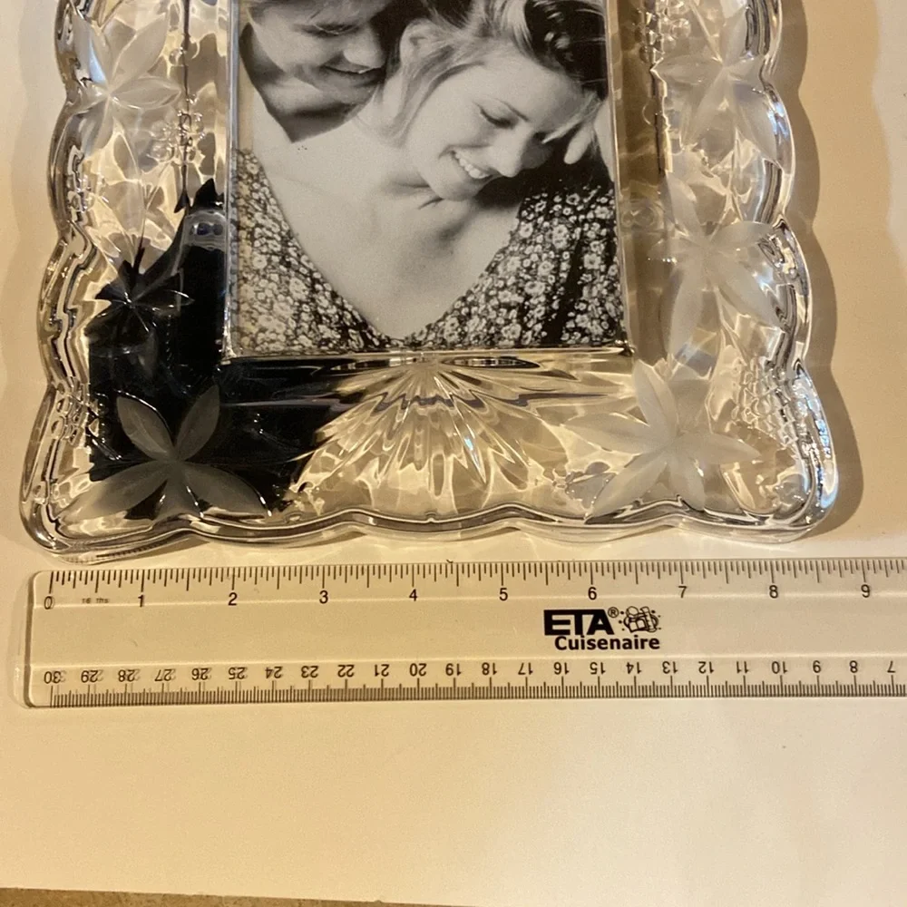 Glass Picture Frame with Flowers